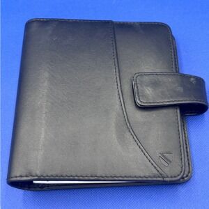 Cambridge Fat Little Day Planner Vintage Black Faux Leather Organizer Retro Y2K